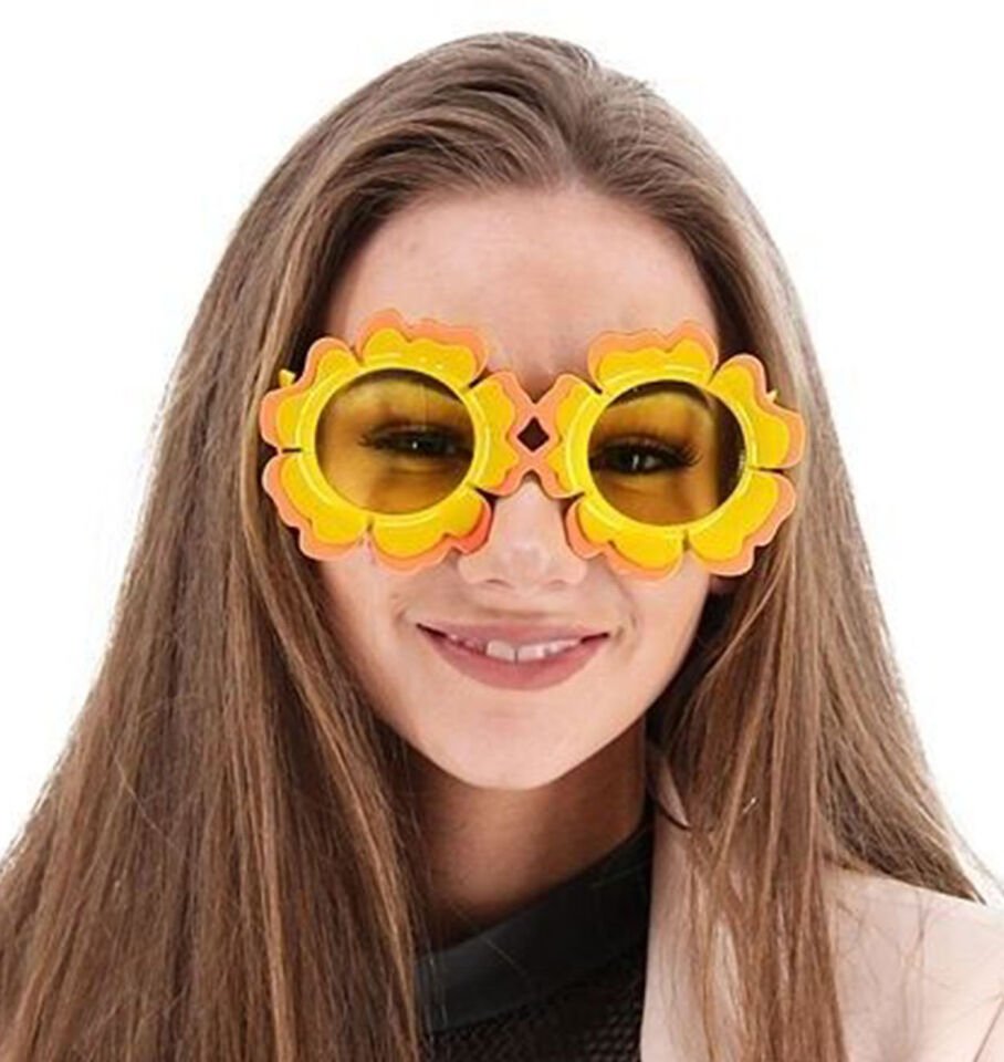 Papatya Şekilli Turuncu Sarı Hawaii Parti Gözlüğü Şık Tasarımlı Fonksiyonel Ürün