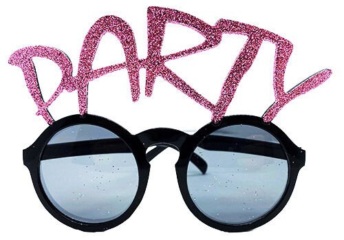 Party Yazılı Simli Pembe Renk Parti Gözlüğü Şık Tasarımlı Fonksiyonel Ürün