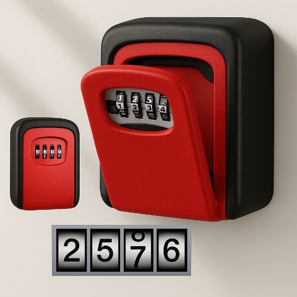 Kırmızı Şifreli Anahtar ve Eşya Saklama Güvenlik Kasası Şık Tasarımlı Fonksiyonel Ürün