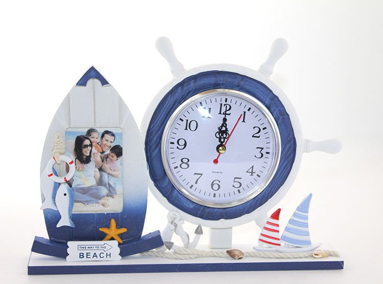 Ahşap Marin Dümenli Çerçeveli Saat Model 1 Şık Tasarımlı Fonksiyonel Ürün