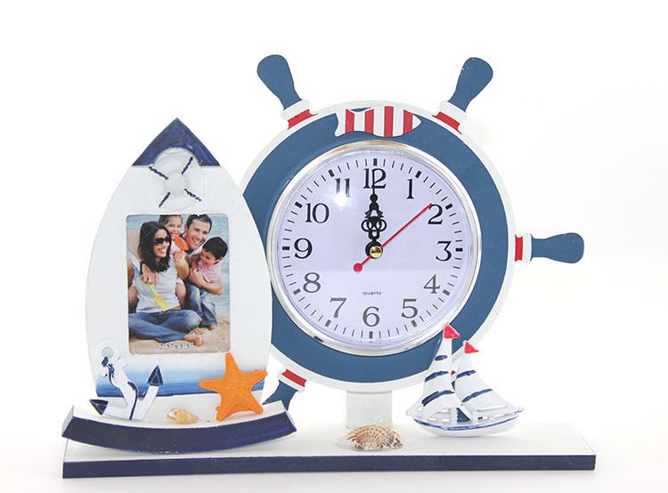 Ahşap Marin Dümenli Çerçeveli Saat Model 2 Şık Tasarımlı Fonksiyonel Ürün