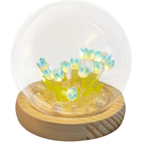 LED Işıklı Kendin Yap Lale Cam Küre Şık Tasarımlı Fonksiyonel Ürün