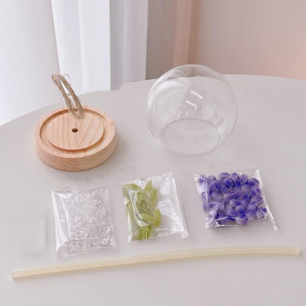 LED Işıklı Kendin Yap Lale Cam Küre Şık Tasarımlı Fonksiyonel Ürün