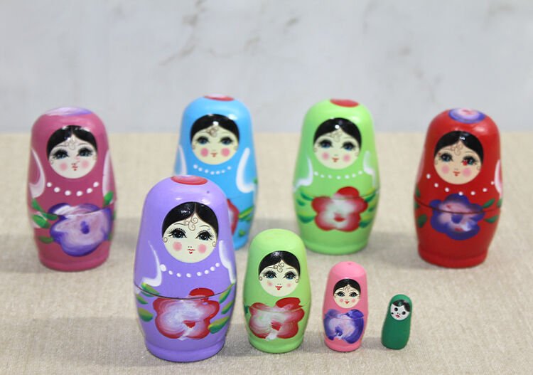 4'lü Ahşap Matruşka Şık Tasarımlı Fonksiyonel Ürün