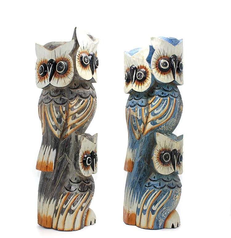 Ahşap 3'lü Baykuş 50 Cm Şık Tasarımlı Fonksiyonel Ürün