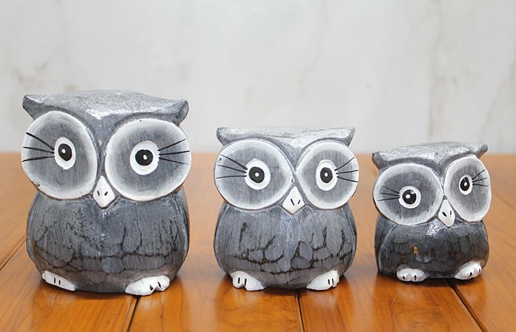 Ahşap 3'lü Baykuş Seti Model 2 Şık Tasarımlı Fonksiyonel Ürün