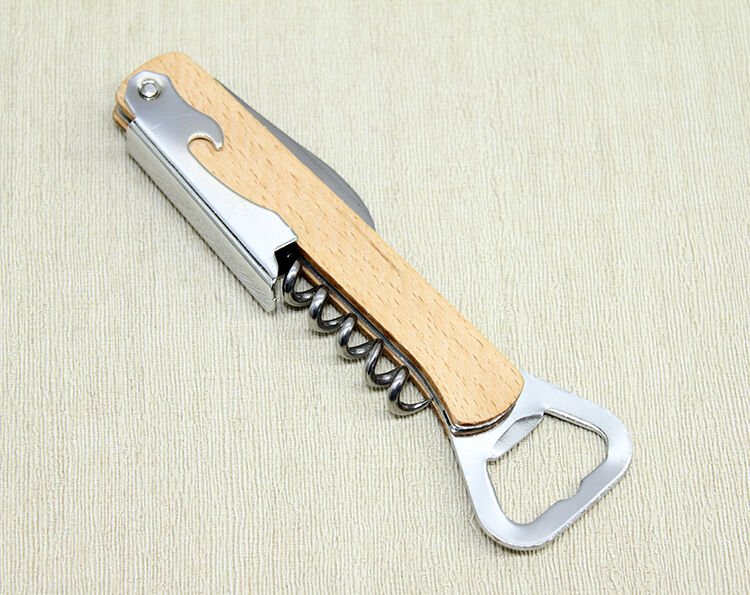 Ahşap Paslanmaz Çelik Tirbuşon Açacak Şık Tasarımlı Fonksiyonel Ürün