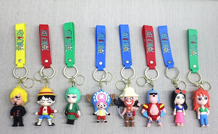 One Piece Karışık Karakterler Silikon Anahtarlık Şık Tasarımlı Fonksiyonel Ürün