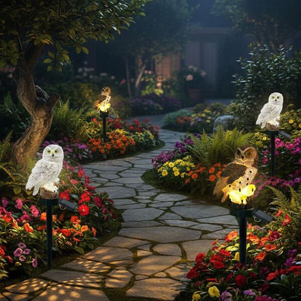 Baykuş Tasarımlı Solar Kazıklı Bahçe Aydınlatma Şık Tasarımlı Fonksiyonel Ürün