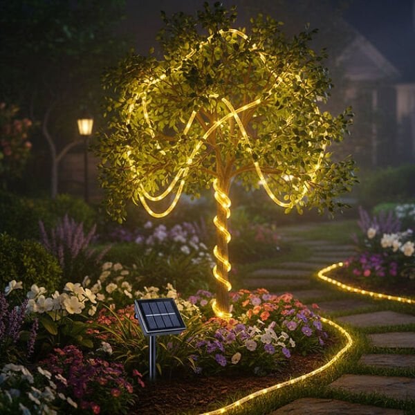 Güneş Enerjili 12 Metre Bahçe Aydınlatma Şık Tasarımlı Fonksiyonel Ürün