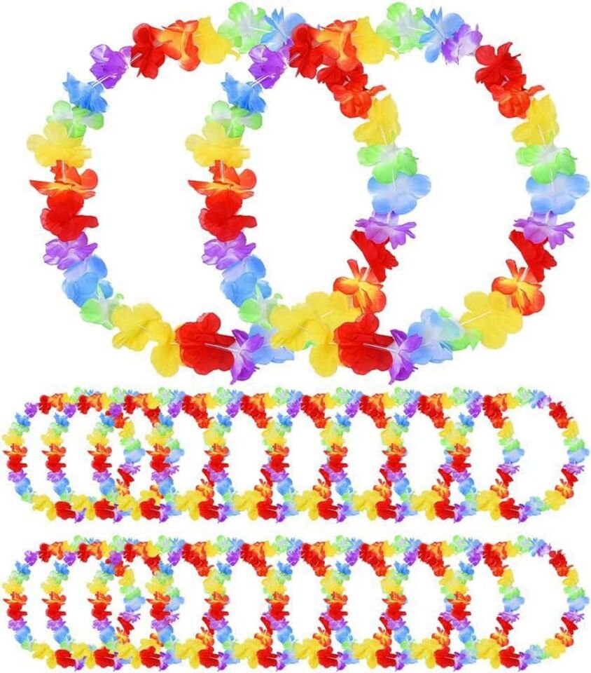 Hawaii Çiçekli Boyun Kolyesi 12 Adet Şık Tasarımlı Fonksiyonel Ürün