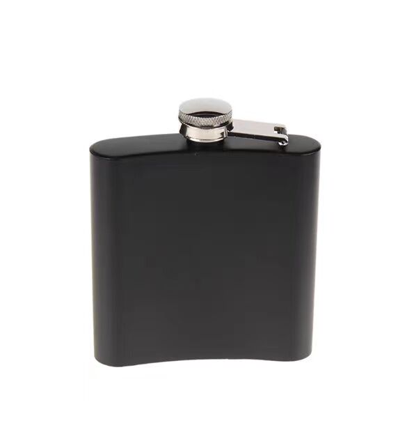 Siyah 6 oz Çelik Cep İçki Kanyak Matarası Şık Tasarımlı Fonksiyonel Ürün