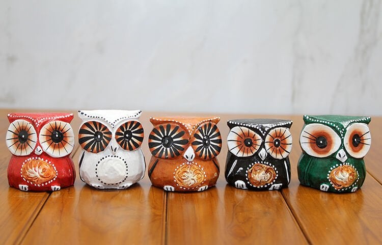 Ahşap 5'li Baykuş Seti Model 3 Şık Tasarımlı Fonksiyonel Ürün