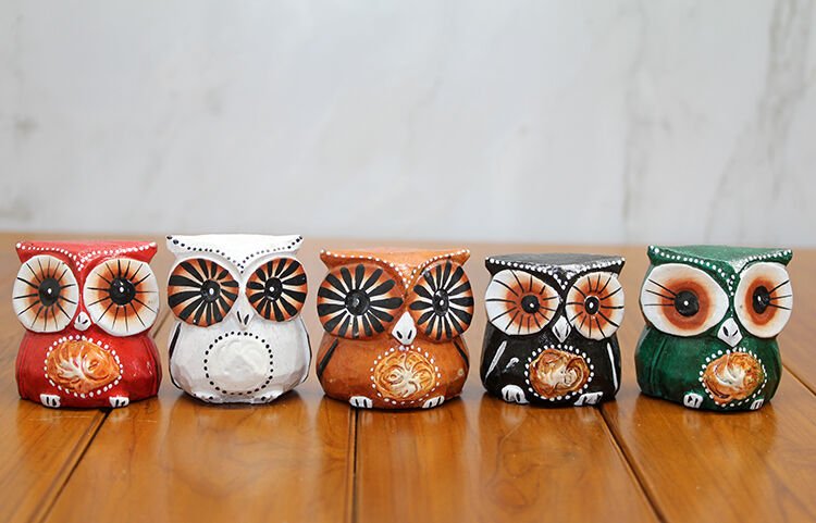 Ahşap 5'li Baykuş Seti Model 3 Şık Tasarımlı Fonksiyonel Ürün