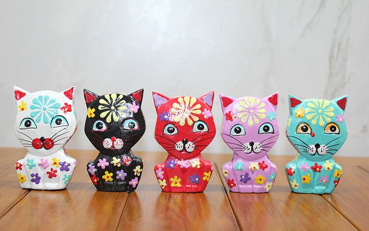 Ahşap 5'li Kedi Seti Model 1 Şık Tasarımlı Fonksiyonel Ürün