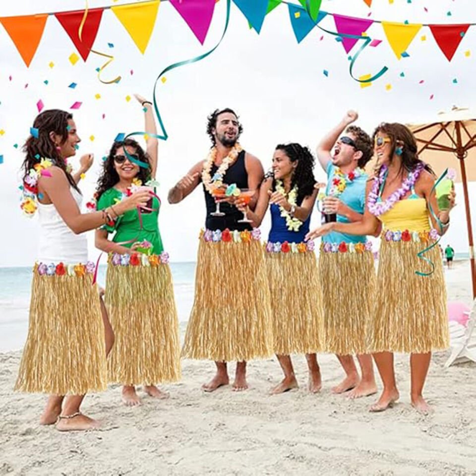 Hawaii Tarzı Hula Eteği – 60 cm Hasır Natural Etek Şık Tasarımlı Fonksiyonel Ürün