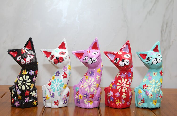 Ahşap 5'li Kedi Seti Model 2 Şık Tasarımlı Fonksiyonel Ürün