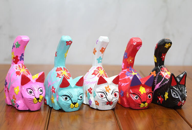 Ahşap 5'li Kedi Seti Model 4 Şık Tasarımlı Fonksiyonel Ürün