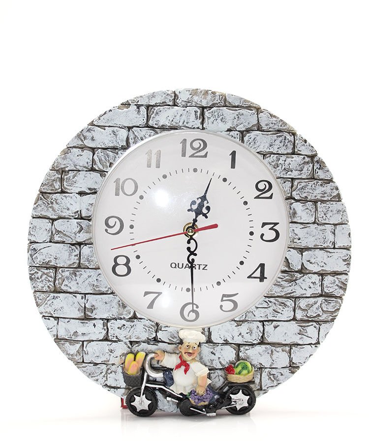 Aşçı Tasarımlı Polyester Duvar Saati Model 1 Şık Tasarımlı Fonksiyonel Ürün