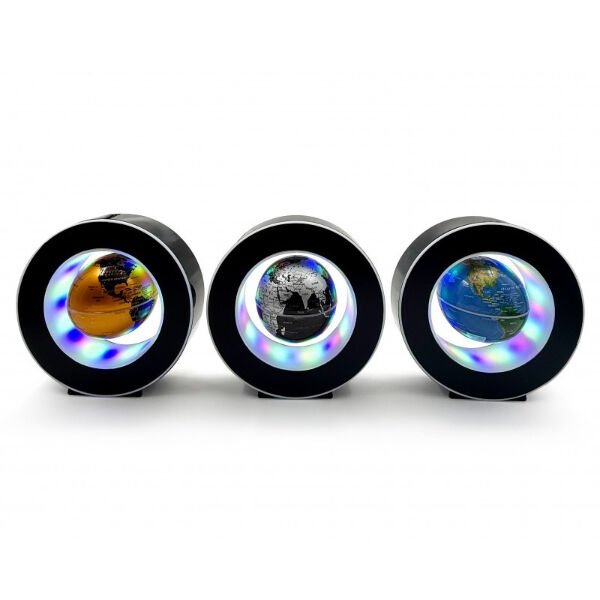 Manyetik Siyah Model Yuvarlak Ledli Dünya Küre Şık Tasarımlı Fonksiyonel Ürün