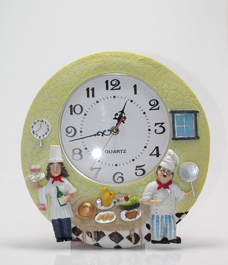 Aşçı Tasarımlı Polyester Duvar Saati Model 4 Şık Tasarımlı Fonksiyonel Ürün