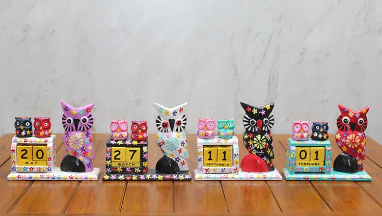 Ahşap Tekli Baykuş Takvim Şık Tasarımlı Fonksiyonel Ürün