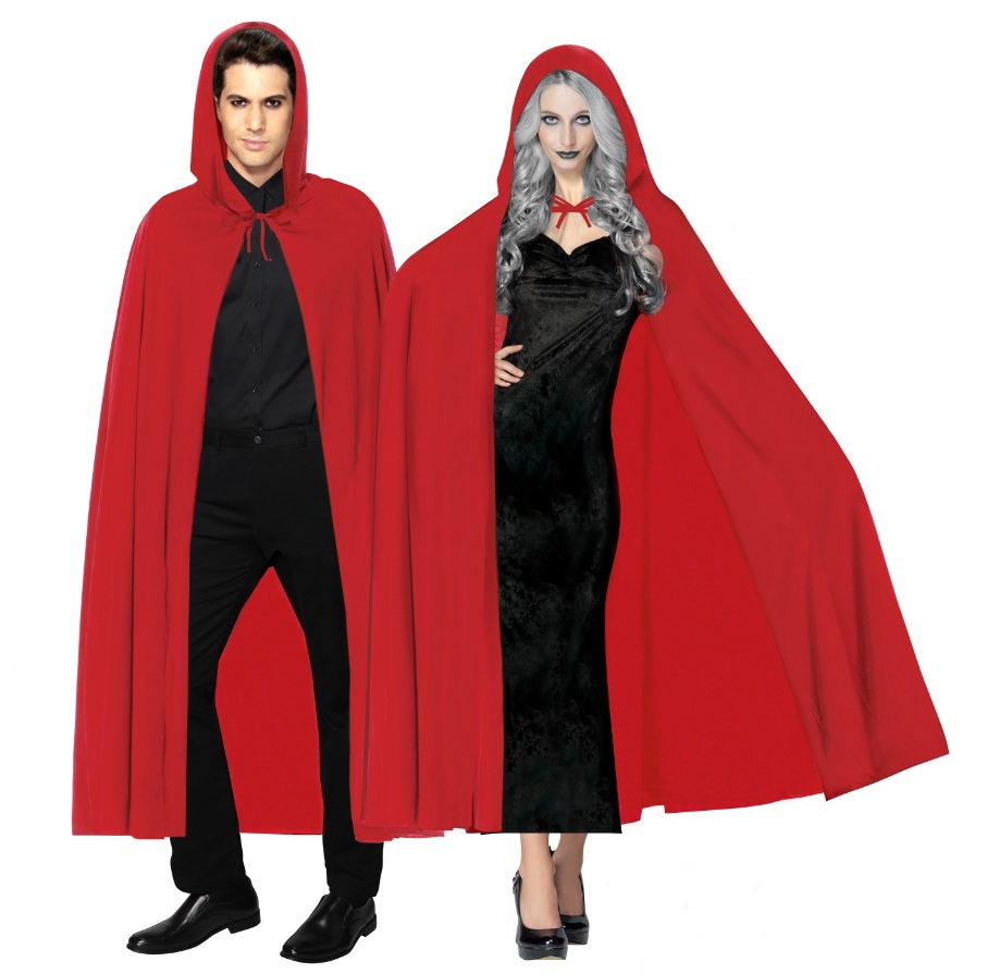 Kırmızı Renk Kapşonlu Pelerin 120 cm Şık Tasarımlı Fonksiyonel Ürün