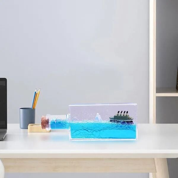 Batmayan Gemi Şişe Akvaryum Şık Tasarımlı Fonksiyonel Ürün