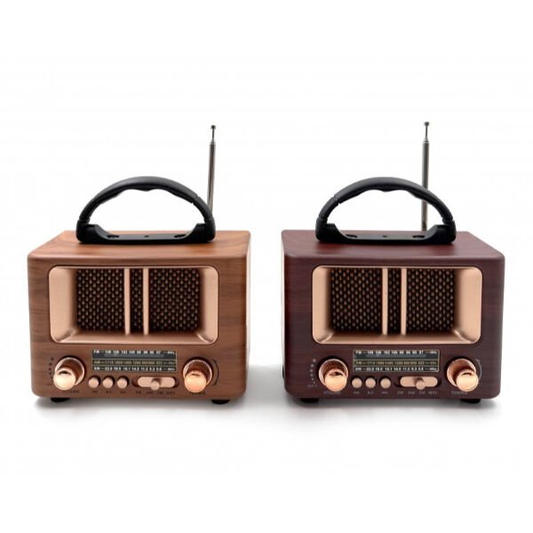 Ahşap Kare Küçük Nostaljik Radyo Şık Tasarımlı Fonksiyonel Ürün