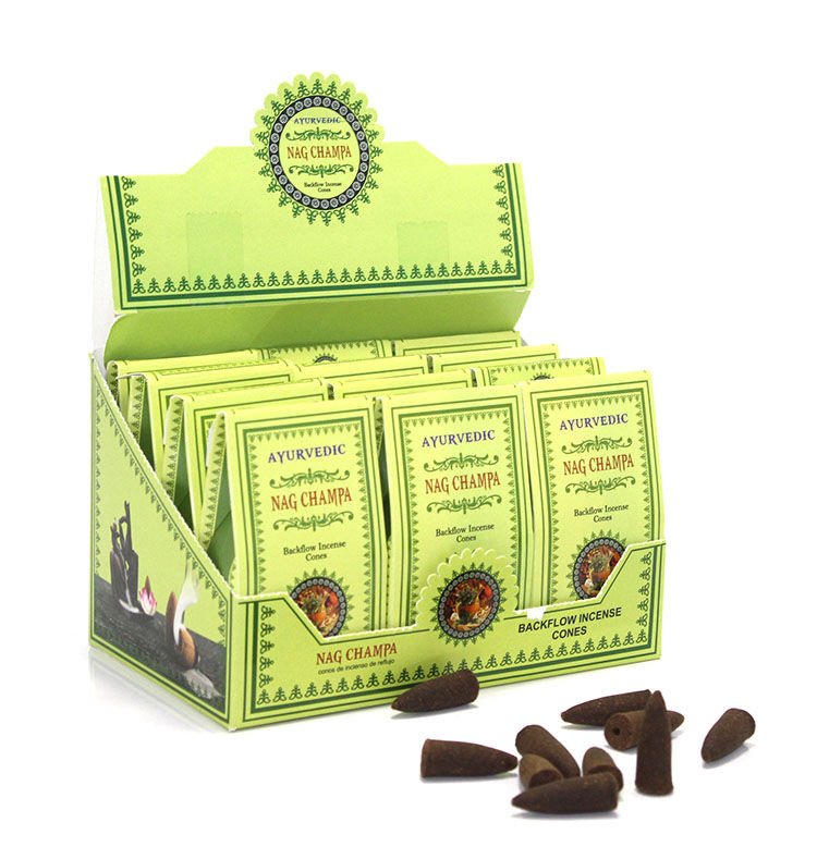 Ayurvedic Konik (Geri Akış) Tütsü Nag Champa Aromalı Şık Tasarımlı Fonksiyonel Ürün