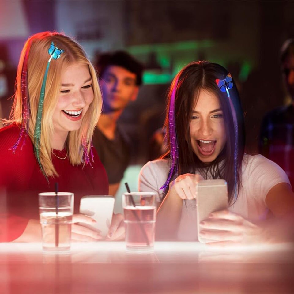 Led Fiber Optik Işıklı Kelebek Saç Klipsi Şık Tasarımlı Fonksiyonel Ürün