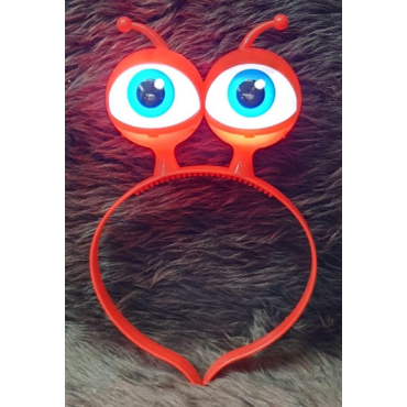 Led Işıklı & Pilli Uzaylı Göz Parti Tacı Kırmızı Renk Şık Tasarımlı Fonksiyonel Ürün