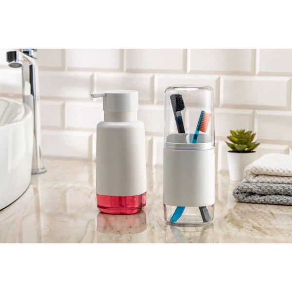 2'li Sıvı Sabunluk Ve Diş Fırçalık Seti Şık Tasarımlı Fonksiyonel Ürün