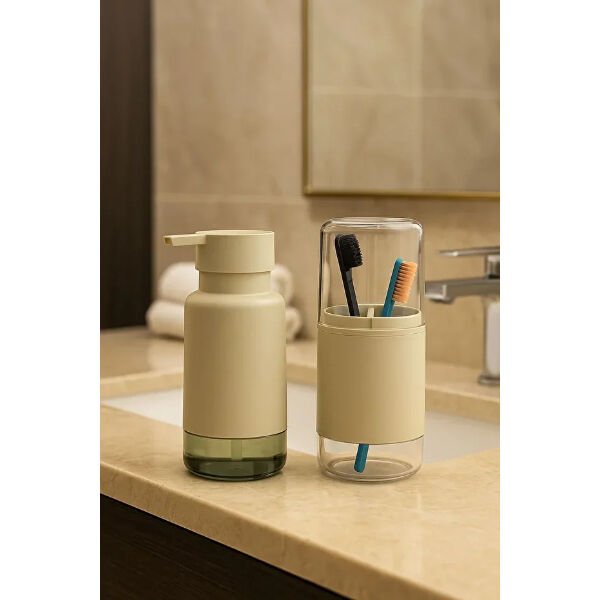 2'li Sıvı Sabunluk Ve Diş Fırçalık Seti Şık Tasarımlı Fonksiyonel Ürün