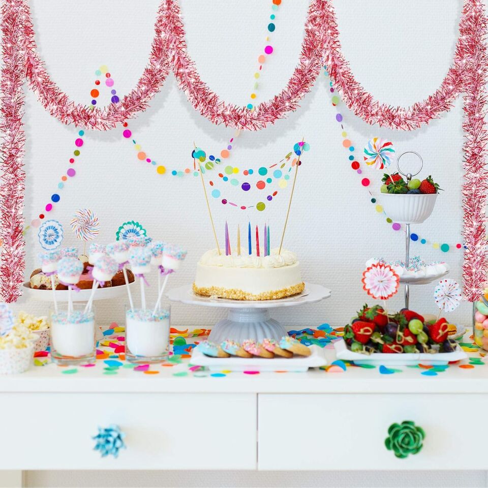 Simli Parti Süsü 2 Metre Pembe Şık Tasarımlı Fonksiyonel Ürün