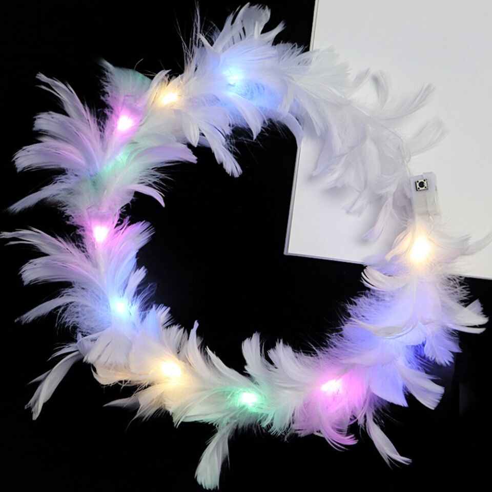 Led Işıklı RGB 3 Fonksiyonlu Otrişli Parti Tacı Beyaz Renk Şık Tasarımlı Fonksiyonel Ürün