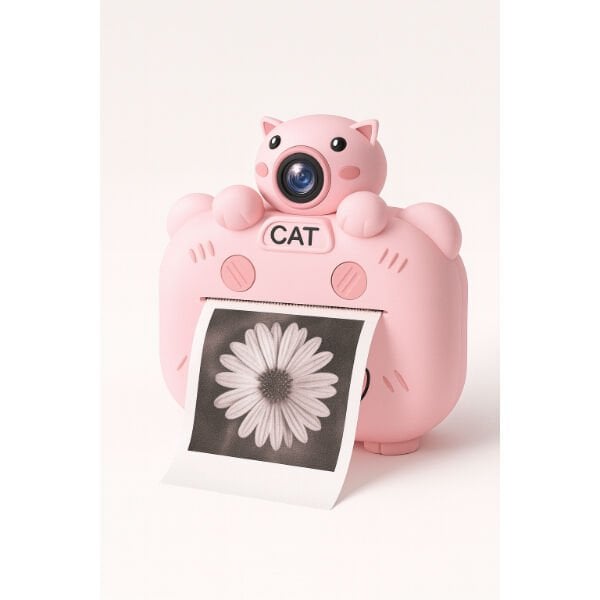 Kameralı Fotoğraf Yazıcısı Pembe Renk Şık Tasarımlı Fonksiyonel Ürün