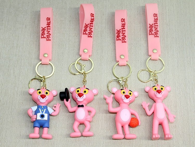 Pembe Panter Silikon Anahtarlık Şık Tasarımlı Fonksiyonel Ürün