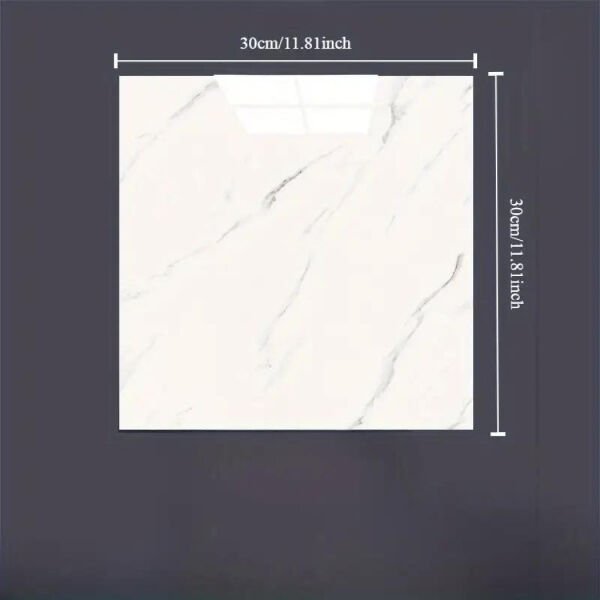 Beyaz Mermer Desenli Alüminyum Plastik Duvar Sticker (30x30) Şık Tasarımlı Fonksiyonel Ürün