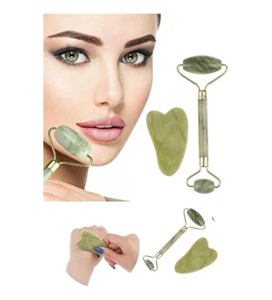 Jade Roller Gua Sha Taşı Seti Şık Tasarımlı Fonksiyonel Ürün