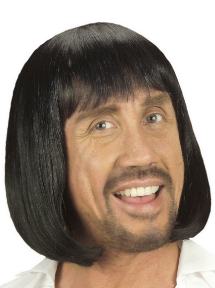 Ortaçağ Peruğu Kısa Siyah Şık Tasarımlı Fonksiyonel Ürün