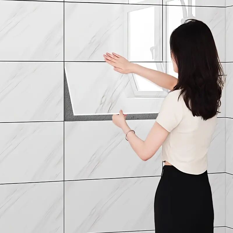 Beyaz Mermer Desenli Alüminyum Plastik Duvar Stickerı Şık Tasarımlı Fonksiyonel Ürün