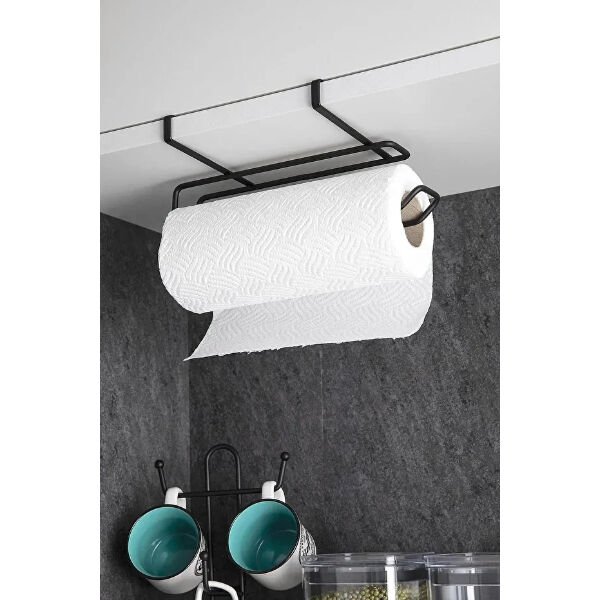 Siyah Dolap İçi Kağıt Havluluk Askı Şık Tasarımlı Fonksiyonel Ürün