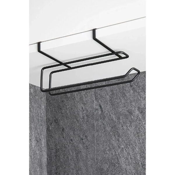Siyah Dolap İçi Kağıt Havluluk Askı Şık Tasarımlı Fonksiyonel Ürün