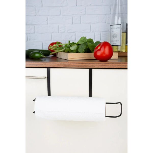 Siyah Dolap İçi Kağıt Havluluk Askı Şık Tasarımlı Fonksiyonel Ürün