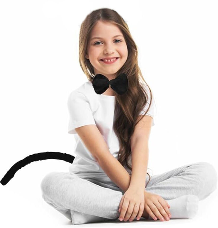 Peluş Siyah Renk Kuyruk ve Papyon Yetişkin Çocuk Uyumlu Şık Tasarımlı Fonksiyonel Ürün