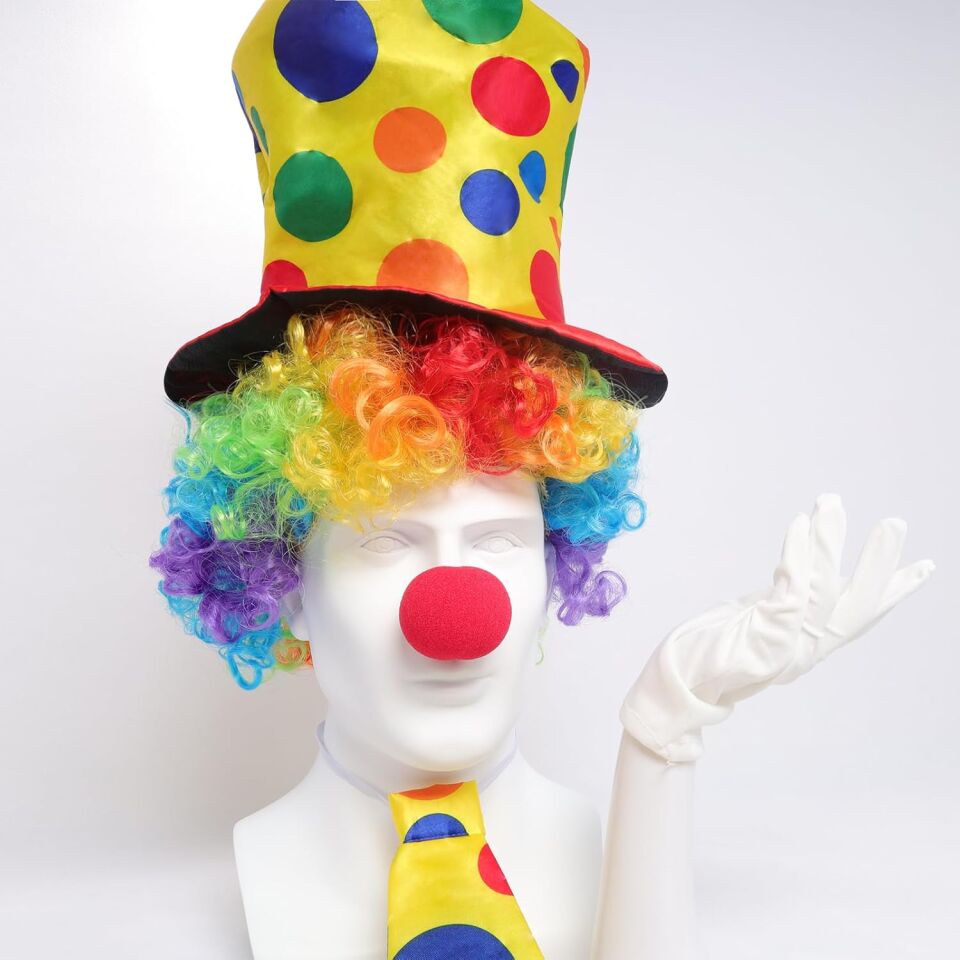 Renkli Palyaço Kostüm Seti – 5 Parça Aksesuar Şık Tasarımlı Fonksiyonel Ürün