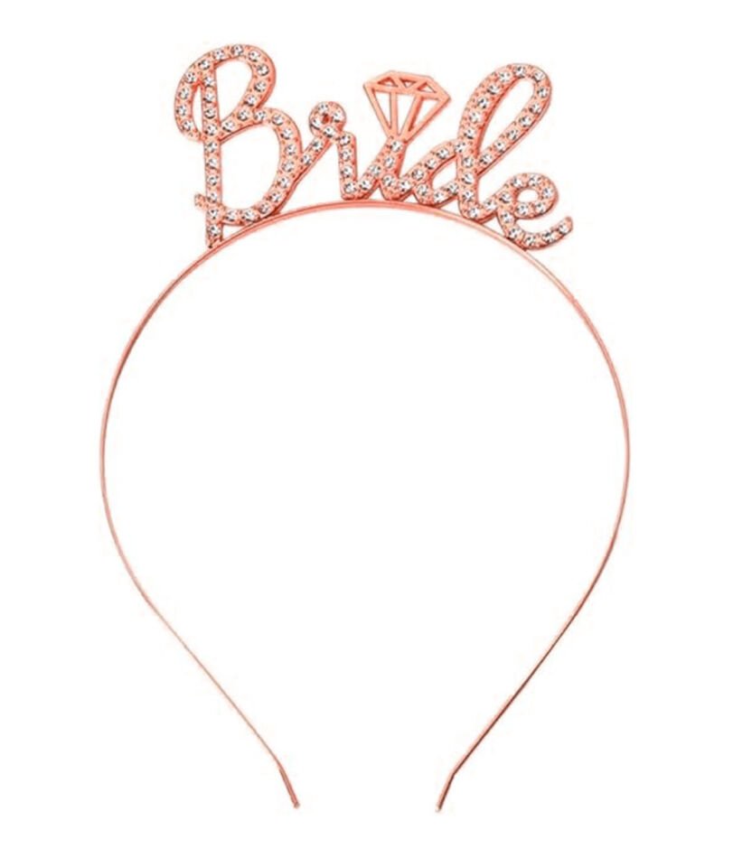 Rose Gold Renkli Taşlı “Bride” Gelin Tacı Şık Tasarımlı Fonksiyonel Ürün