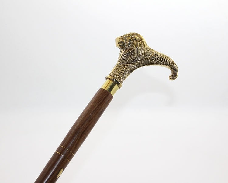 Pirinç Aslan Büstü Baston Model 1 Şık Tasarımlı Fonksiyonel Ürün