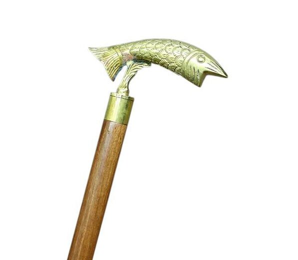 Pirinç Balık Tasarımı Baston Şık Tasarımlı Fonksiyonel Ürün